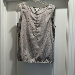 Gray Floral Sleeveless Top